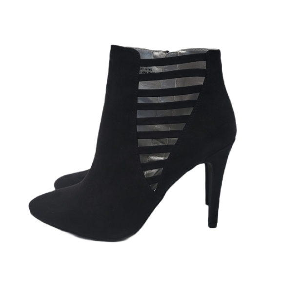Nine West Olivia Black Faux Suede Booties H - Picture 5 of 10